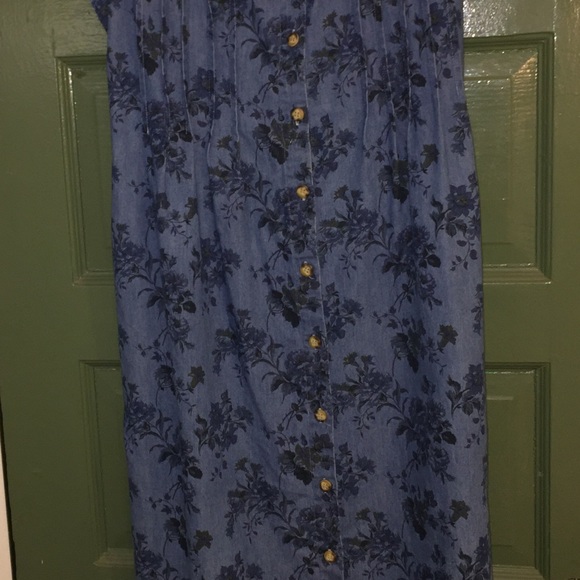 Vintage Capacity Blue Floral Jean Dress - Picture 6 of 11